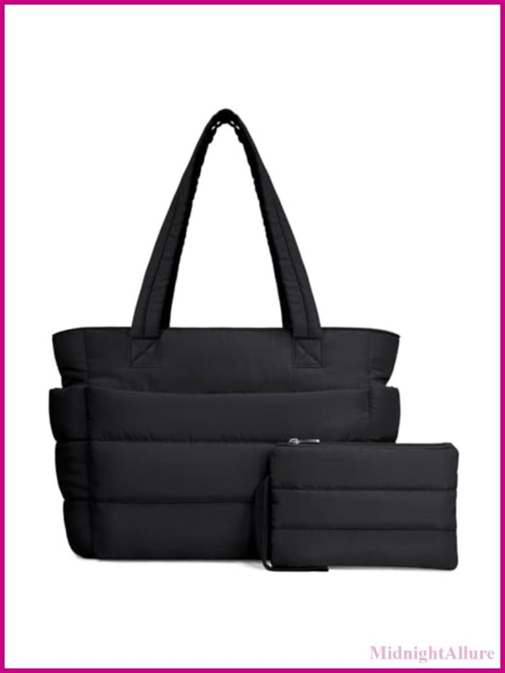 Quilted Puffer Tote Bag Lightweight Shoulder Bag Travel Gym Work